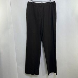 Lafayette 148 Pants 10 Brown Wool‎ Trousers Career Work Dark Straight Leg